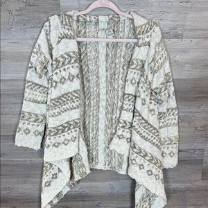 American Rag Cozy Cream and Brown Patterned Women's Sweater